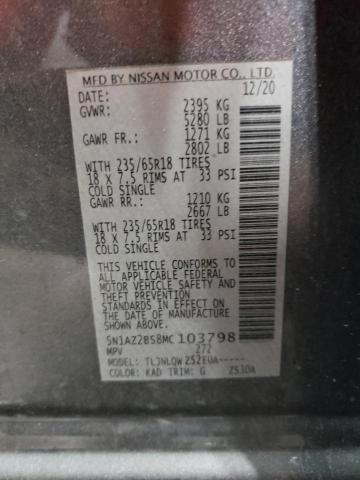 Photo 14 from auction – 2021 NISSAN MURANO SV with VIN 5N1AZ2BS8MC103798