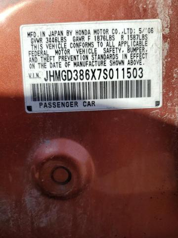 Photo 14 from auction – 2007 HONDA FIT S with VIN JHMGD386X7S011503