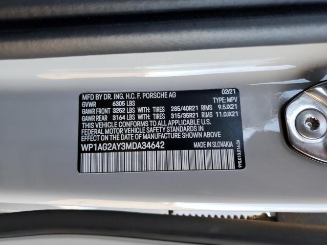 Photo 14 from auction – 2021 PORSCHE CAYENNE GT with VIN WP1AG2AY3MDA34642