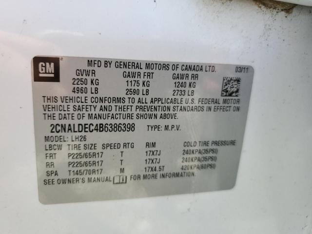 Photo 14 from auction – 2011 CHEVROLET EQUINOX LT with VIN 2CNALDEC4B6386398