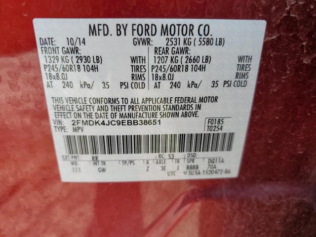Photo 14 from auction – 2014 FORD EDGE SEL with VIN 2FMDK4JC9EBB38651