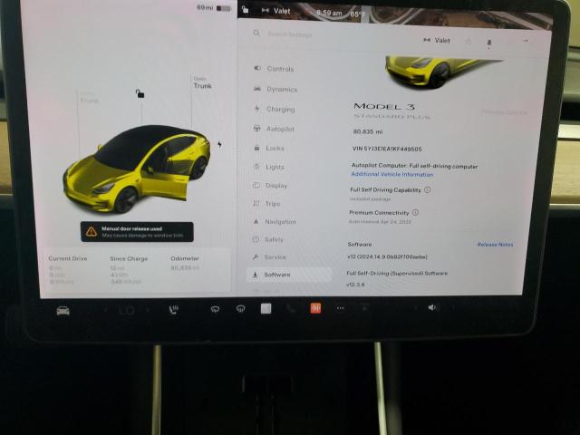 Photo 9 from auction – 2019 TESLA MODEL 3 with VIN 5YJ3E1EA1KF449505