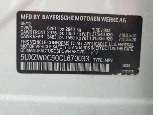 Photo 14 from auction – 2012 BMW X5 XDRIVE3 with VIN 5UXZW0C50CL670033