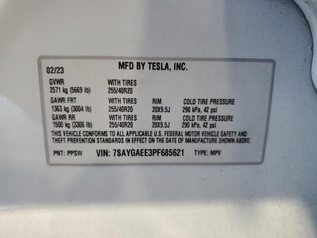 Photo 14 from auction – 2023 TESLA MODEL Y with VIN 7SAYGAEE3PF685621