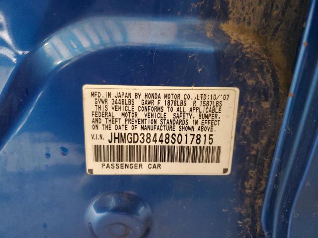 Photo 14 from auction – 2008 HONDA FIT with VIN JHMGD38448S017815