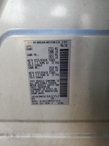 Photo 14 from auction – 2016 NISSAN PATHFINDER with VIN 5N1AR2MN1GC663352