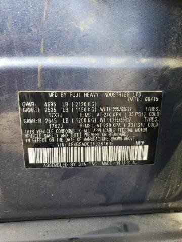 Photo 14 from auction – 2015 SUBARU OUTBACK 2. with VIN 4S4BSADC1F3361639