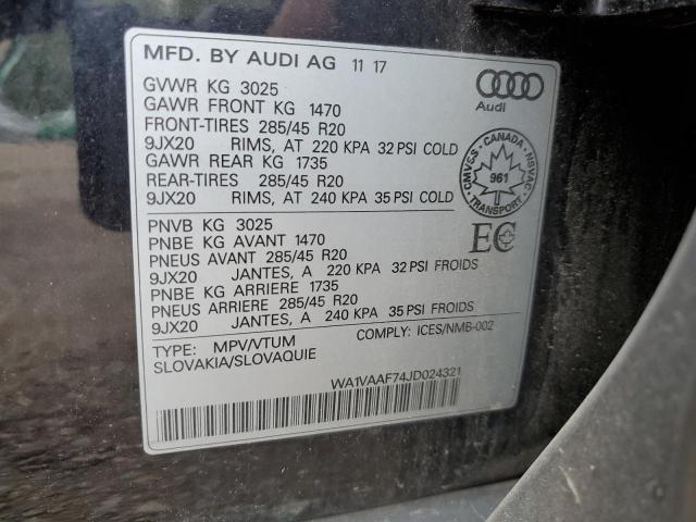 Photo 14 from auction – 2018 AUDI Q7 PRESTIG with VIN WA1VAAF74JD024321