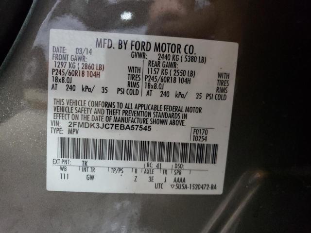 Photo 14 from auction – 2014 FORD EDGE SEL with VIN 2FMDK3JC7EBA57545