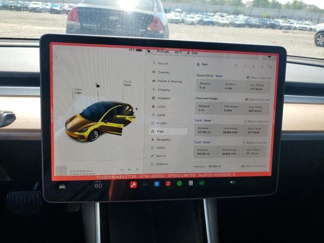 Photo 9 from auction – 2019 TESLA MODEL 3 with VIN 5YJ3E1EB0KF437726