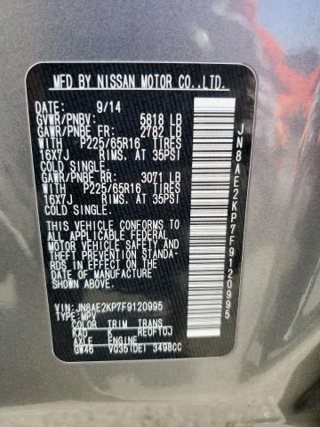Photo 14 from auction – 2015 NISSAN QUEST S with VIN JN8AE2KP7F9120995