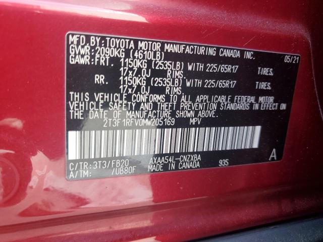 Photo 14 from auction – 2021 TOYOTA RAV4 LE with VIN 2T3F1RFV0MW205169