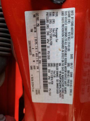 Zdjęcie 14 z aukcji – 2017 FORD FOCUS SE z VIN 1FADP3K24HL342905