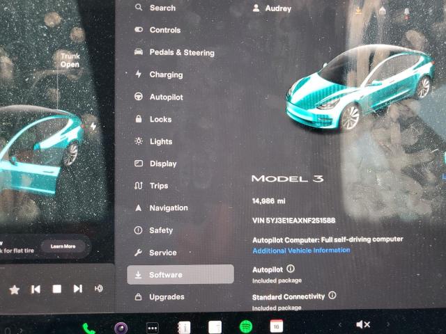 Photo 9 from auction – 2022 TESLA MODEL 3 with VIN 5YJ3E1EAXNF251588