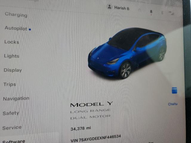 Photo 9 from auction – 2022 TESLA MODEL Y with VIN 7SAYGDEEXNF446534