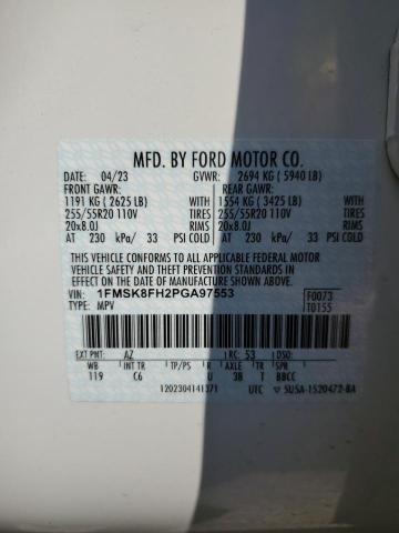Photo 14 from auction – 2023 FORD EXPLORER L with VIN 1FMSK8FH2PGA97553