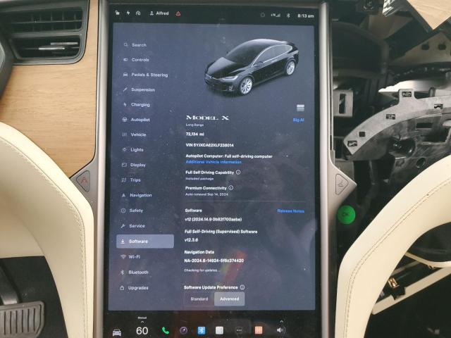 Photo 9 from auction – 2020 TESLA MODEL X with VIN 5YJXCAE2XLF238014