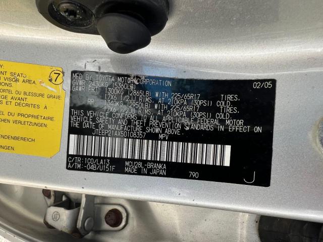 Фото 10 с аукциона – 2005 TOYOTA HIGHLANDER с VIN JTEEP21AX50108357