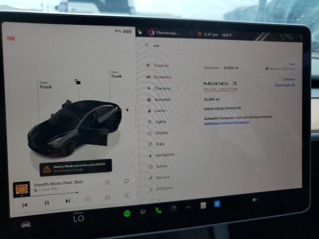 Photo 9 from auction – 2023 TESLA MODEL 3 with VIN 5YJ3E1EC1PF610718