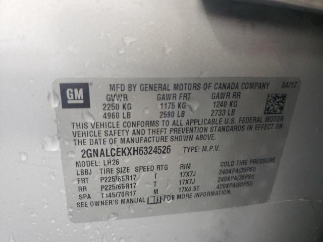 Photo 14 from auction – 2017 CHEVROLET EQUINOX LT with VIN 2GNALCEKXH6324526