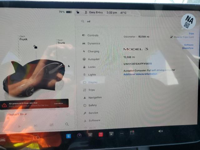 Photo 9 from auction – 2022 TESLA MODEL 3 with VIN 5YJ3E1EAXPF419555