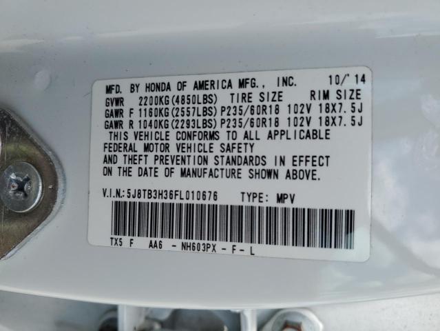 Photo 14 from auction – 2015 ACURA RDX with VIN 5J8TB3H36FL010676