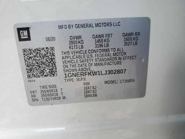 Photo 14 from auction – 2020 CHEVROLET TRAVERSE L with VIN 1GNERFKW1LJ302807