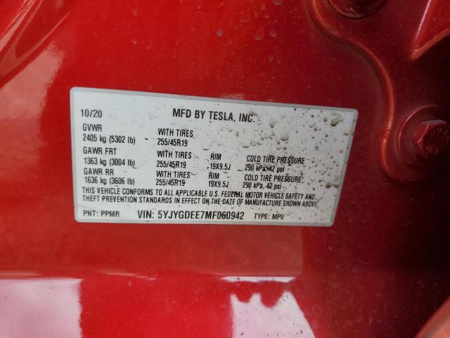 Photo 14 from auction – 2021 TESLA MODEL Y with VIN 5YJYGDEE7MF060942