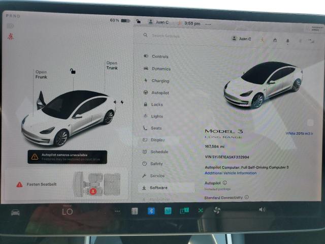 Photo 9 from auction – 2019 TESLA MODEL 3 with VIN 5YJ3E1EA5KF332994