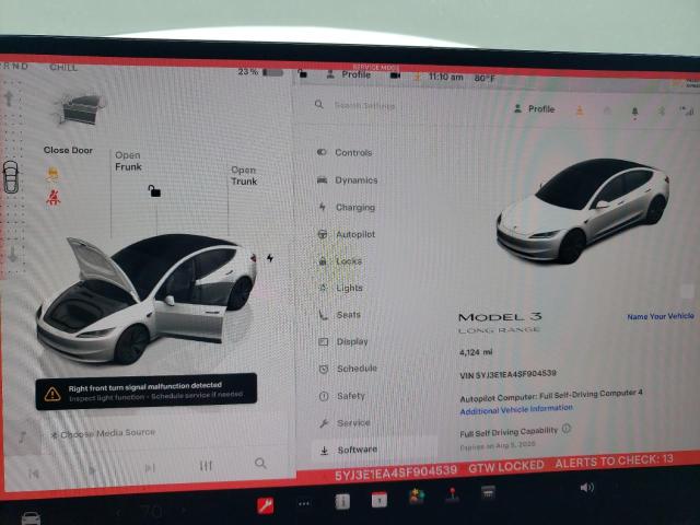 Photo 9 from auction – 2025 TESLA MODEL 3 with VIN 5YJ3E1EA4SF904539