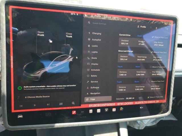 Photo 9 from auction – 2022 TESLA MODEL 3 with VIN 5YJ3E1ECXNF193533
