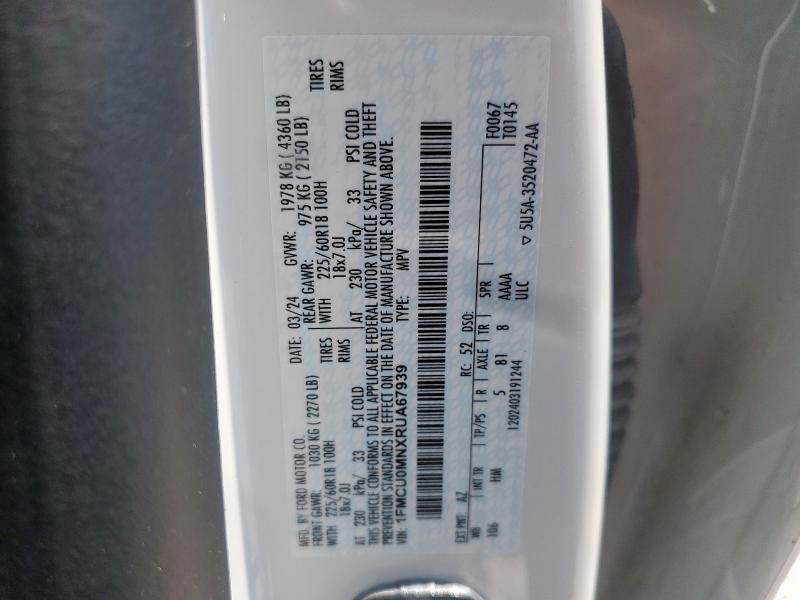 Photo 14 from auction – 2024 FORD ESCAPE ST LINE with VIN 1FMCU0MNXRUA67939