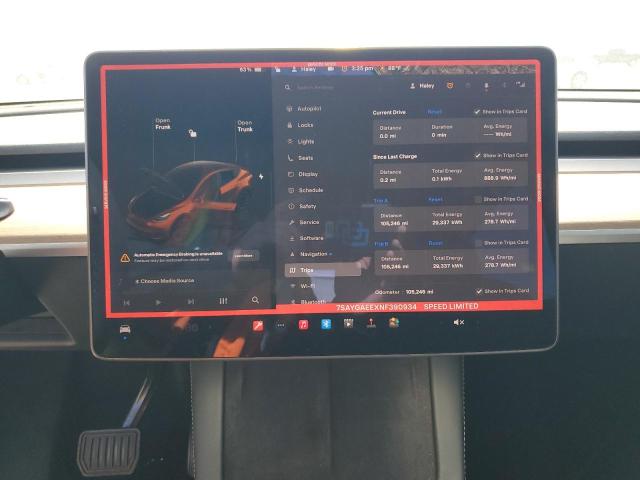 Photo 9 from auction – 2022 TESLA MODEL Y with VIN 7SAYGAEEXNF390934