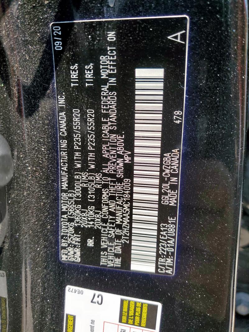 Photo 14 from auction – 2021 LEXUS RX 350 with VIN 2T2HZMAA5MC184009