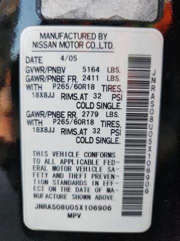 Photo 14 from auction – 2005 INFINITI FX35 with VIN JNRAS08U05X106906