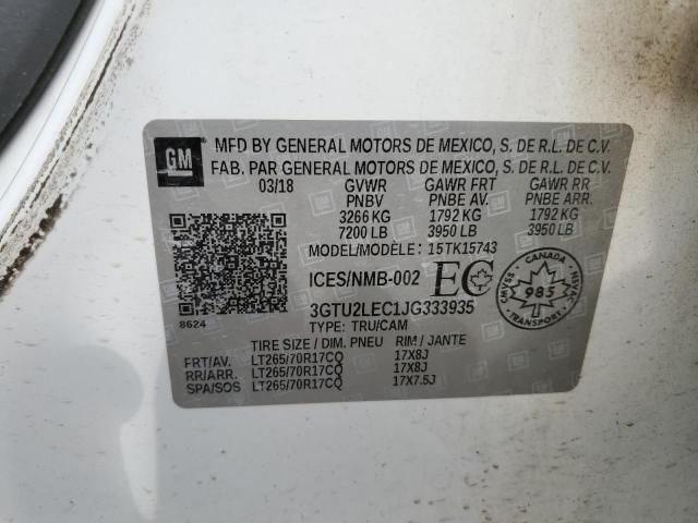 Photo 14 from auction – 2018 GMC SIERRA with VIN 3GTU2LEC1JG333935