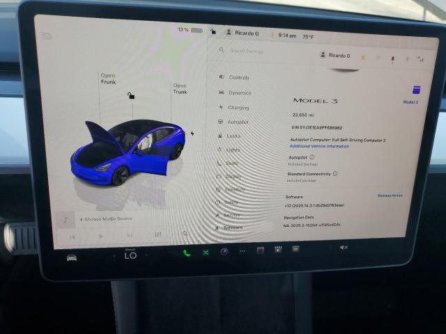 Photo 9 from auction – 2023 TESLA MODEL 3 with VIN 5YJ3E1EA9PF686962
