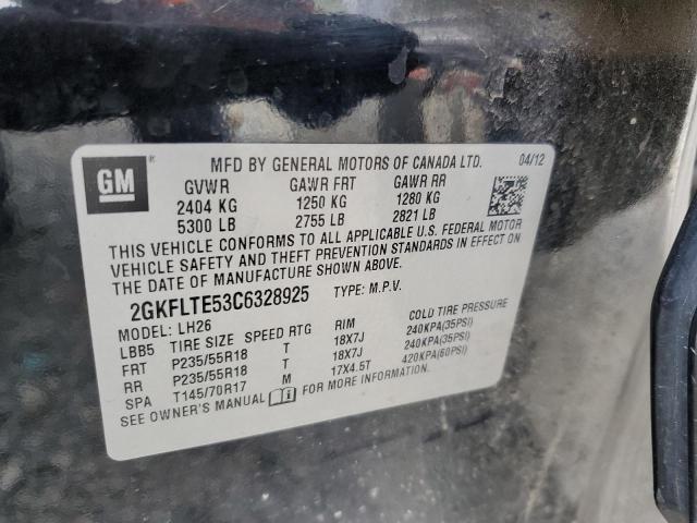 Photo 14 from auction – 2012 GMC TERRAIN SLE with VIN 2GKFLTE53C6328925