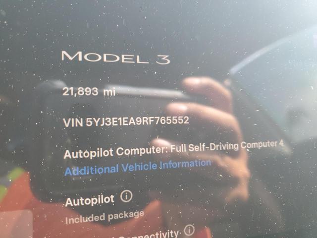 Photo 9 from auction – 2024 TESLA MODEL 3 with VIN 5YJ3E1EA9RF765552