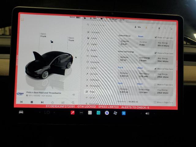 Photo 9 from auction – 2022 TESLA MODEL 3 with VIN 5YJ3E1EA3NF372091