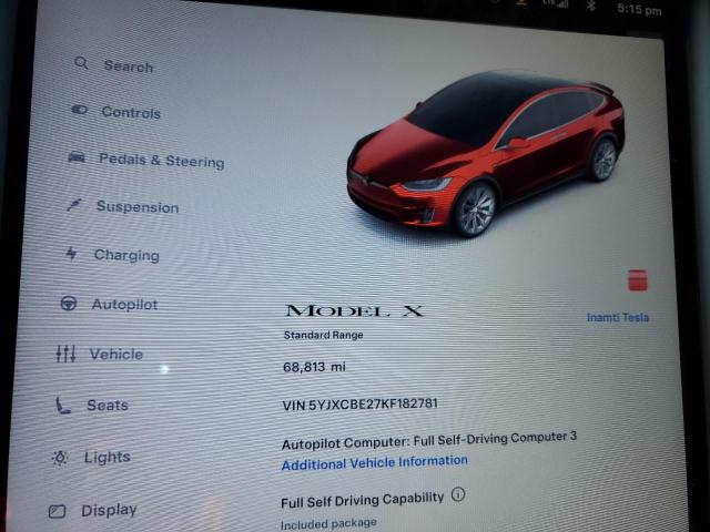 Photo 9 from auction – 2019 TESLA MODEL X with VIN 5YJXCBE27KF182781