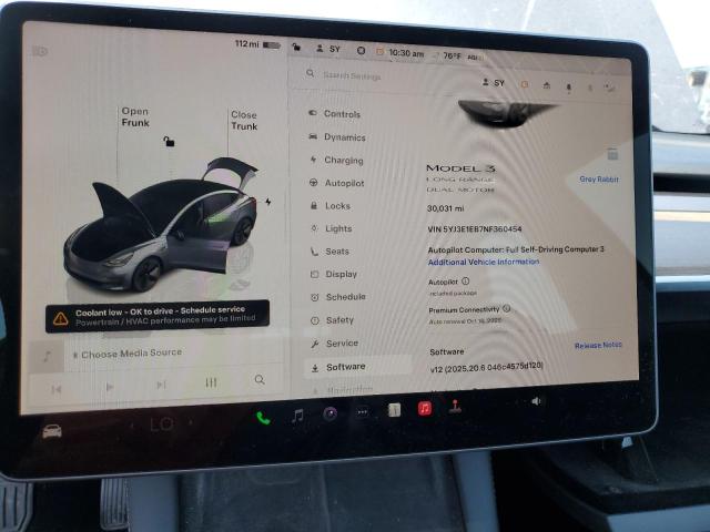 Photo 9 from auction – 2022 TESLA MODEL 3 with VIN 5YJ3E1EB7NF360454