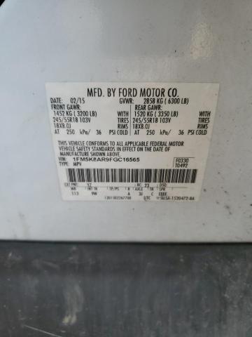 Photo 14 from auction – 2015 FORD EXPLORER P with VIN 1FM5K8AR9FGC16565