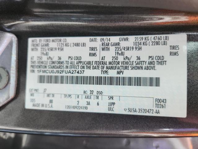 Photo 14 from auction – 2015 FORD ESCAPE TIT with VIN 1FMCU0J92FUA27437