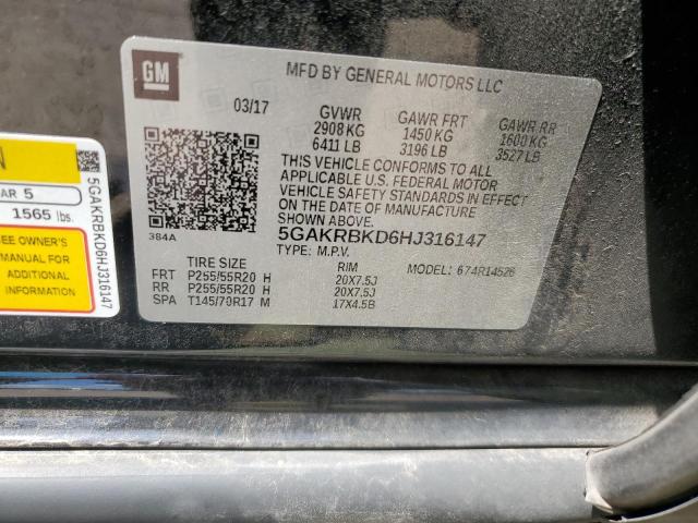 Photo 14 from auction – 2017 BUICK ENCLAVE with VIN 5GAKRBKD6HJ316147