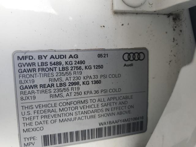 Photo 14 from auction – 2021 AUDI Q5 PREMIUM PLUS with VIN WA1BAAFY4M2106416
