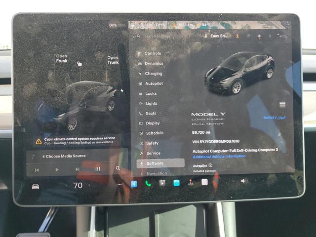 Photo 9 from auction – 2021 TESLA MODEL Y with VIN 5YJYGDEE6MF067610