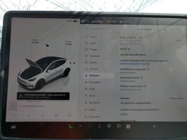 Photo 9 from auction – 2022 TESLA MODEL Y with VIN 7SAYGAEE4NF518942
