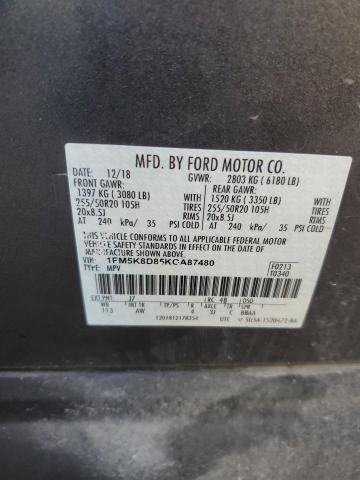Photo 14 from auction – 2019 FORD EXPLORER X with VIN 1FM5K8D85KGA87480