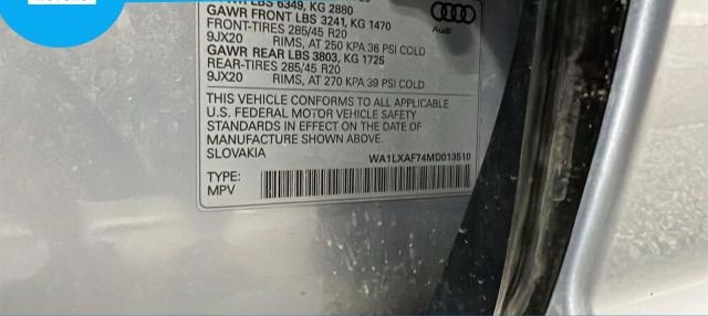 Photo 10 from auction – 2021 AUDI Q7 PREMIUM with VIN WA1LXAF74MD013510